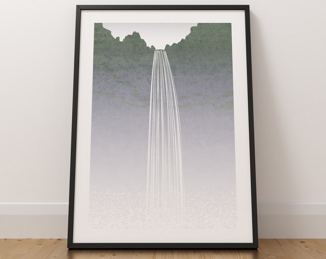 Svartifoss Minimalist Iceland Landscape Art Print