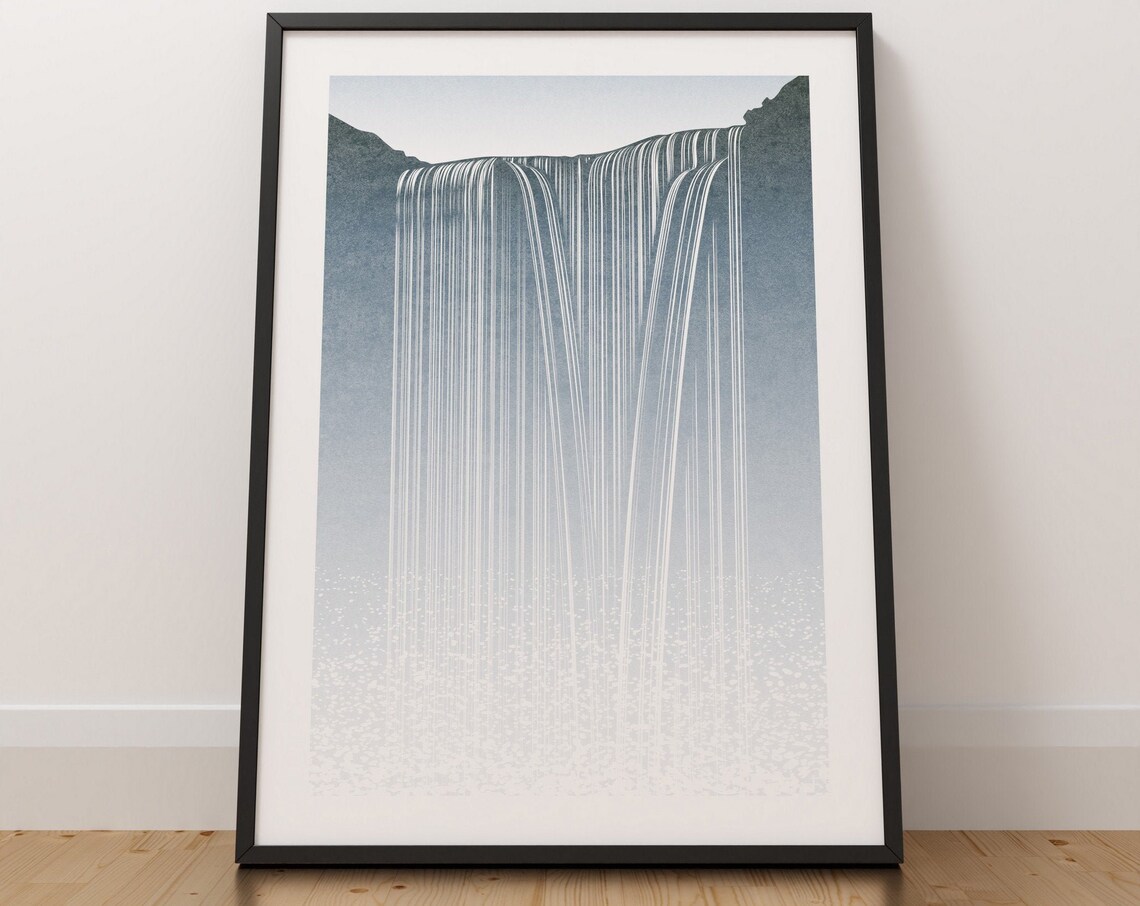 Skogafoss Minimalist Iceland Landscape Art Print