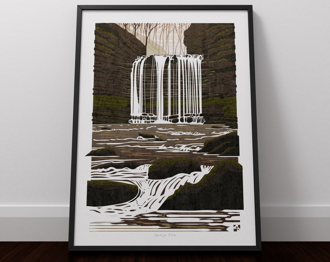 Sgwd Yr Eira, Brecon Beacons Travel Poster, Wales