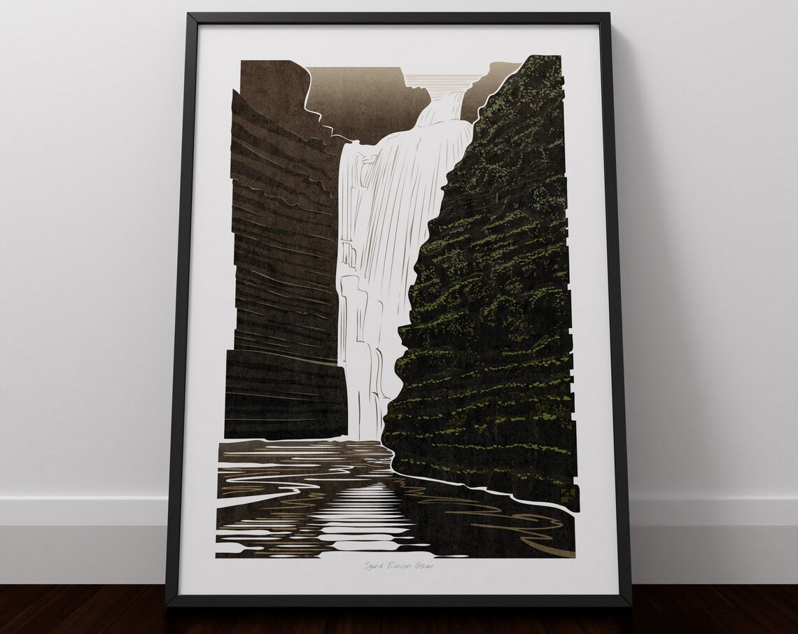 Sgwd Einion Gam, Brecon Beacons Travel Poster