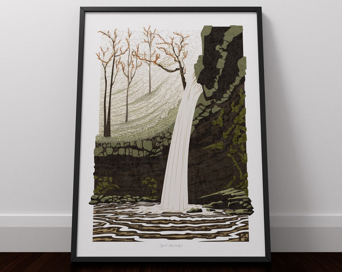 Sgwd Gwladus Brecon Beacons Travel Poster