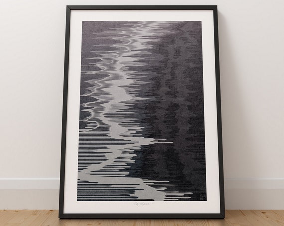 Reynisfjara Iceland Travel Poster, South Coast Coastline