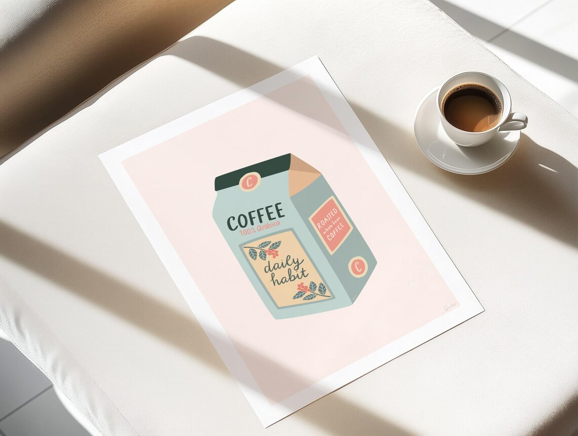 Coffee Art Poster, Coffee Lovers Kitchen Gift - Image 2