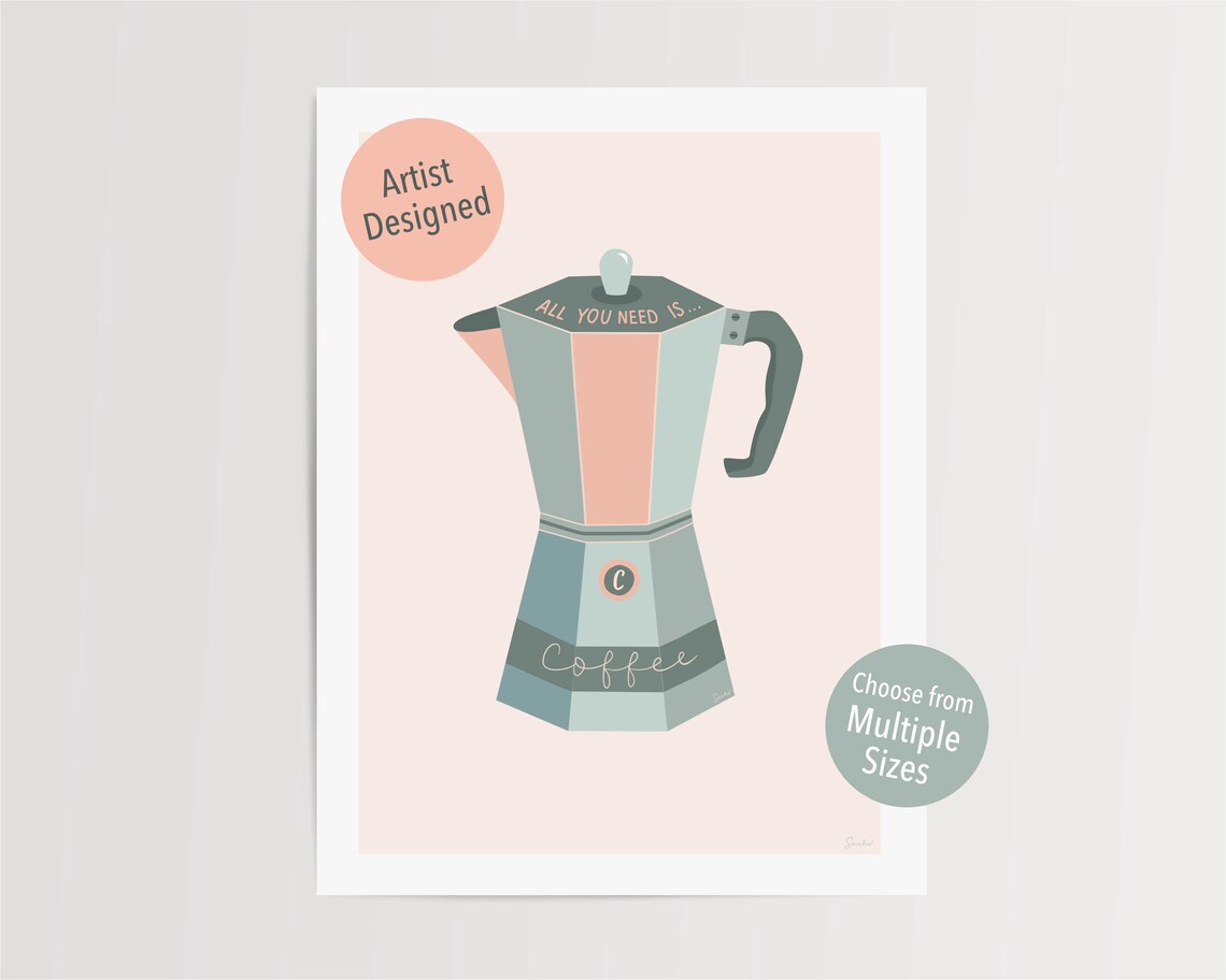 Coffee Lover, All You Need Is Coffee - Minimalist Art Print - Image 3