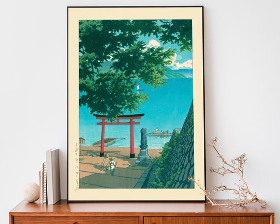 Japanese Poster Woodblock Art Nikko Chuzenji Lake By Kawase Hasui Japandi Decor Nature Poster Zen Home Decor