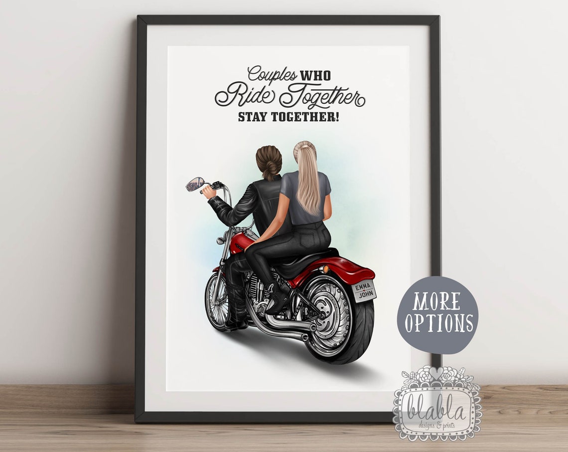 Couples Who Ride Together Stay Together Biker Cruiser Poster