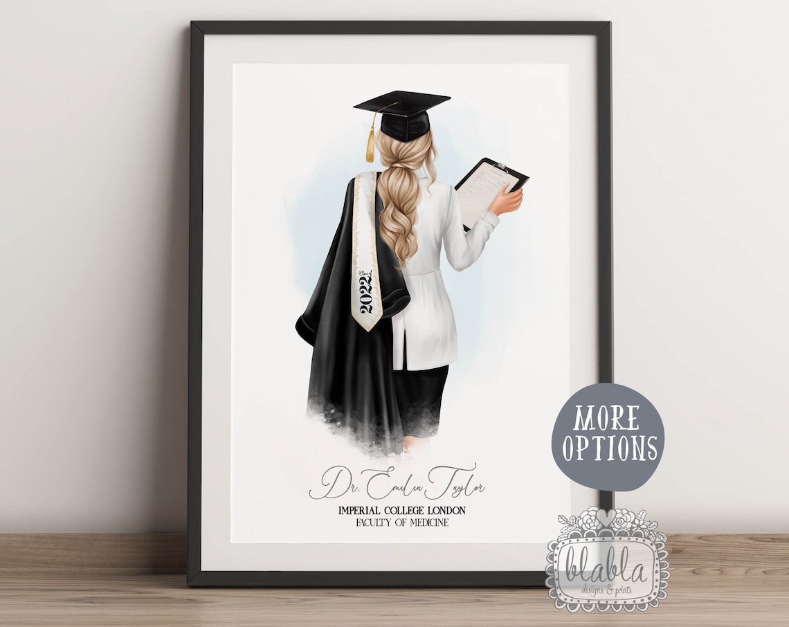 Personalised Doctor Graduation Gift Medicine Faculty Gown Proud Poster