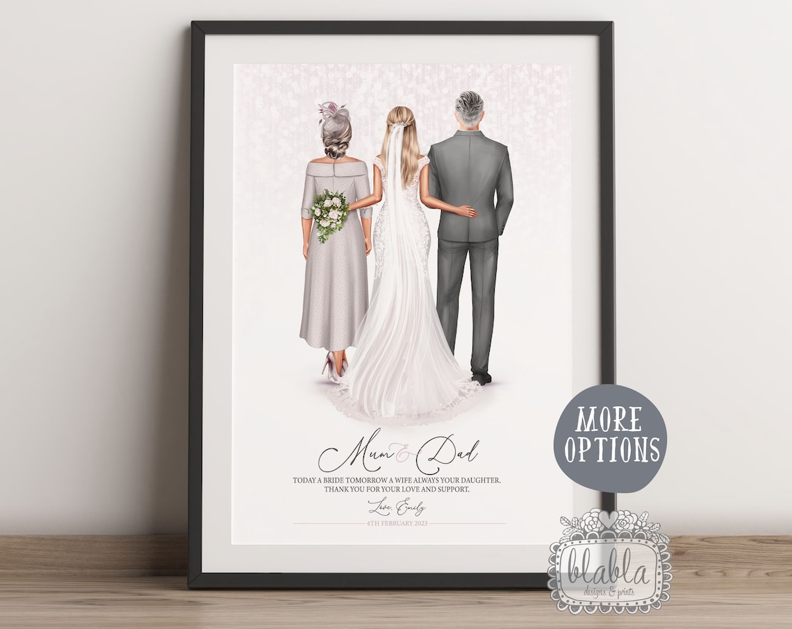 Mum and Dad Wedding Day Poem Bride Daughter Thank You Poster