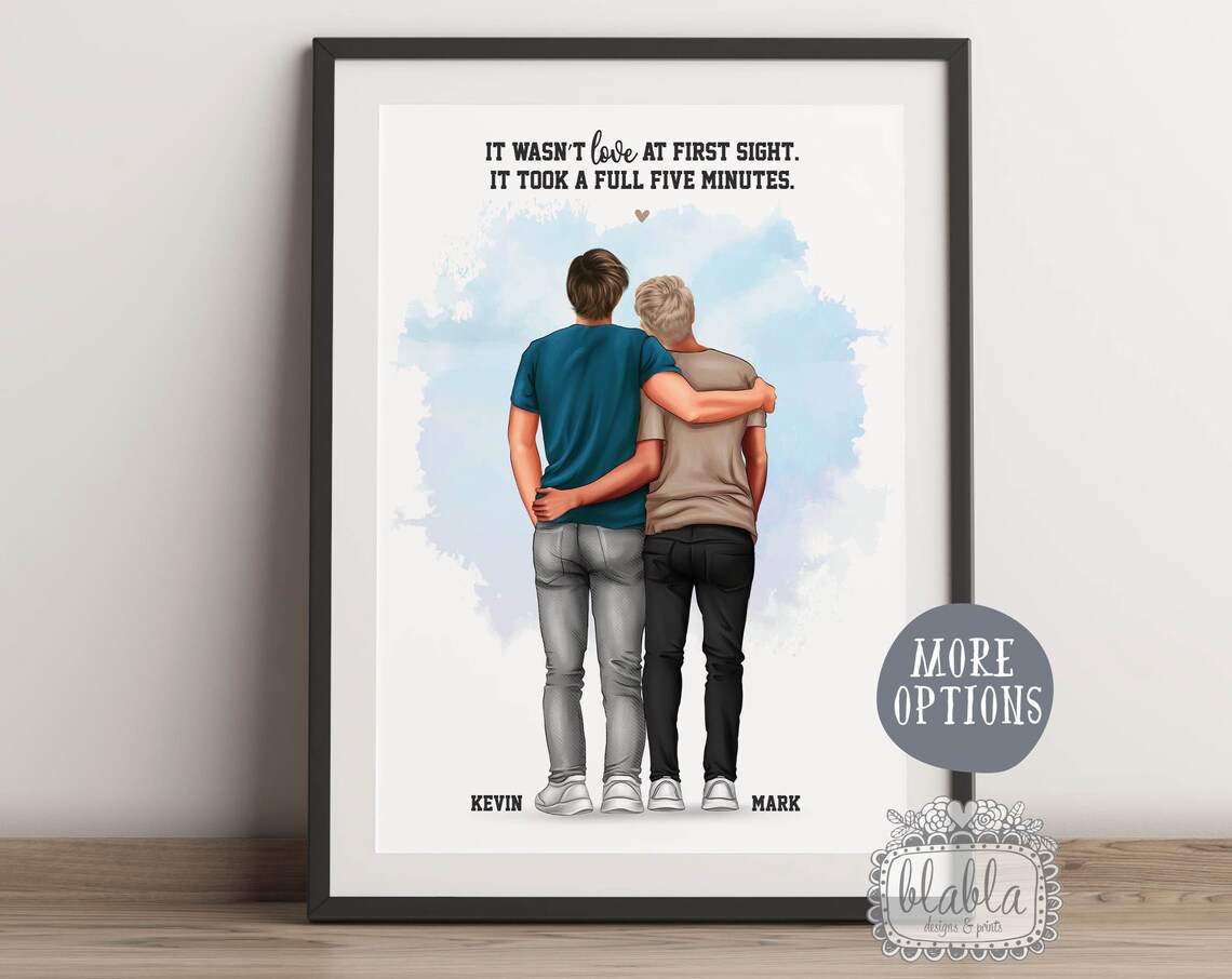 It Wasn't Love At First Sight Five Minutes Funny Couple Poster - Image 2