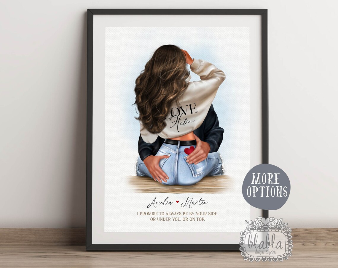 Funny Personalised Love Him Couple Valentine Anniversary Wall Art