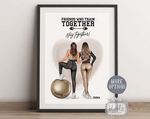 Personalised Gym Friends Print Gym Birthday Gift Friends Gym Poster Gift For Friend Best Friends Gym