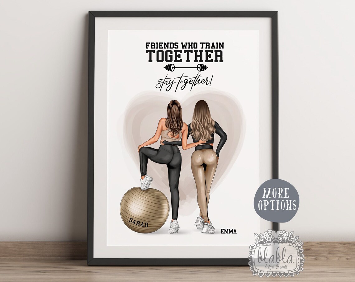 Personalised Gym Friends Poster Friends Who Train Together Stay Fit