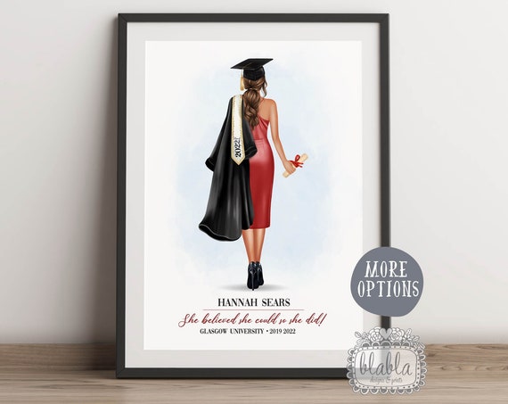 Personalised Graduation Print Gift For Graduate Friends Graduation Gift Class Of 2022 High School University Graduation Congrats Grad