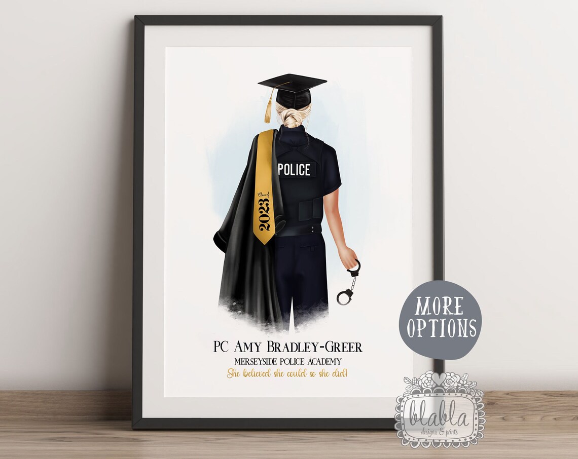 Police Graduation Officer Uniform Class of 2025 Handcuffs Poster - Image 2