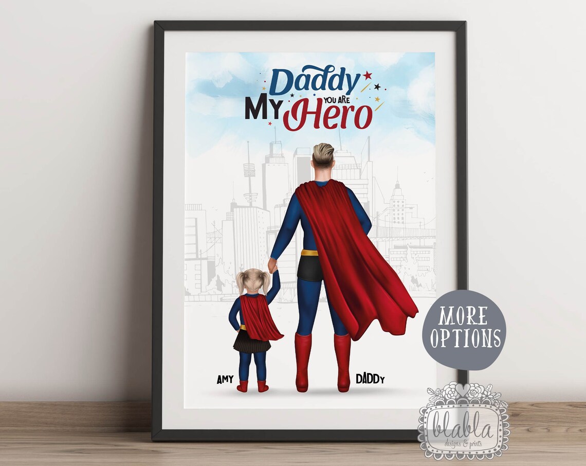 Daddy You Are My Hero Superhero Cape Daughter Fathers Day Gift Poster