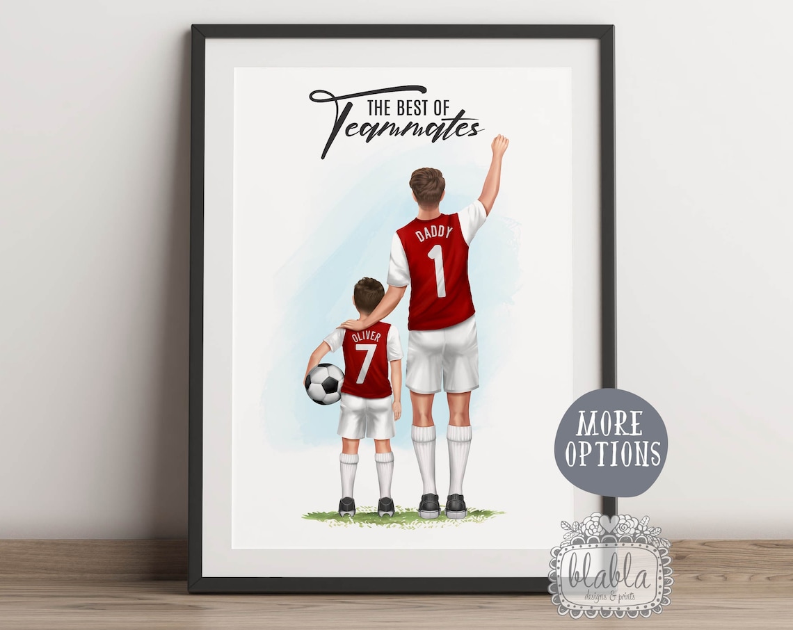 Personalized Football Gift for Dad, Father's Day Art Print