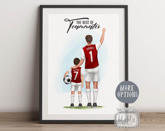 Personalized Football Gift for Dad, Father's Day Art Print
