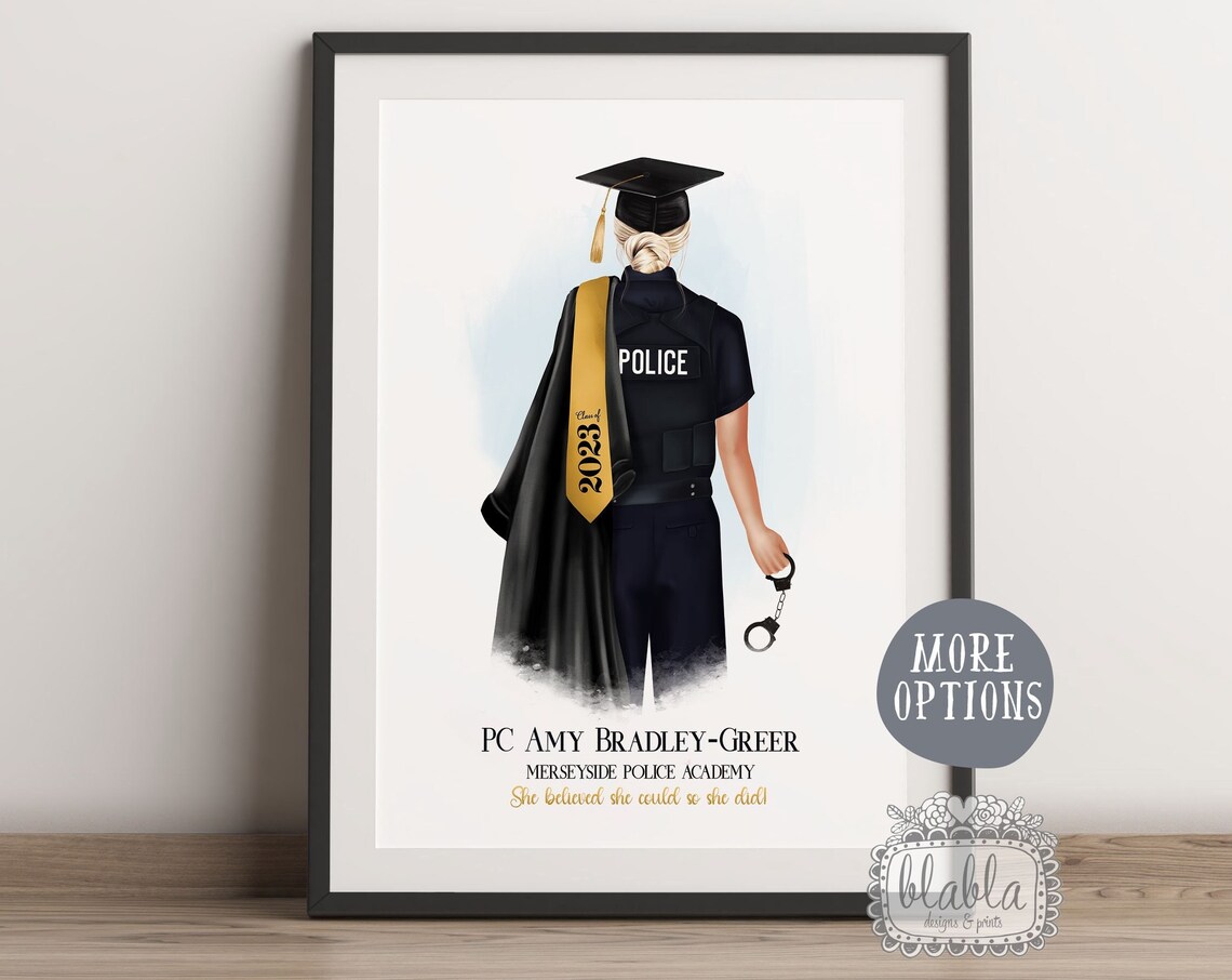 Police Academy Graduate Officer Uniform Class of 2023 Wall Poster