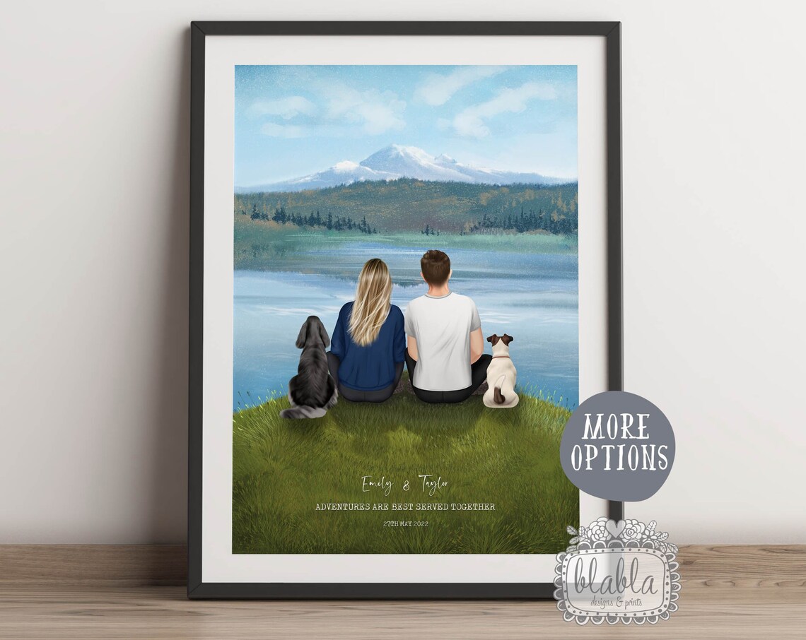 Adventures Are Best Served Together Mountain Lake Couple Print