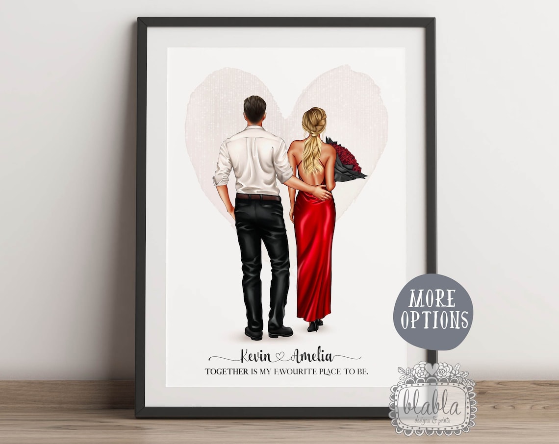 Couple Together Is My Favourite Place Roses Heart Gift Poster