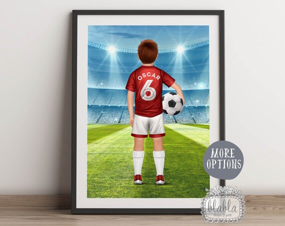 Personalised Football Player Stadium Portrait With Name And Number Poster