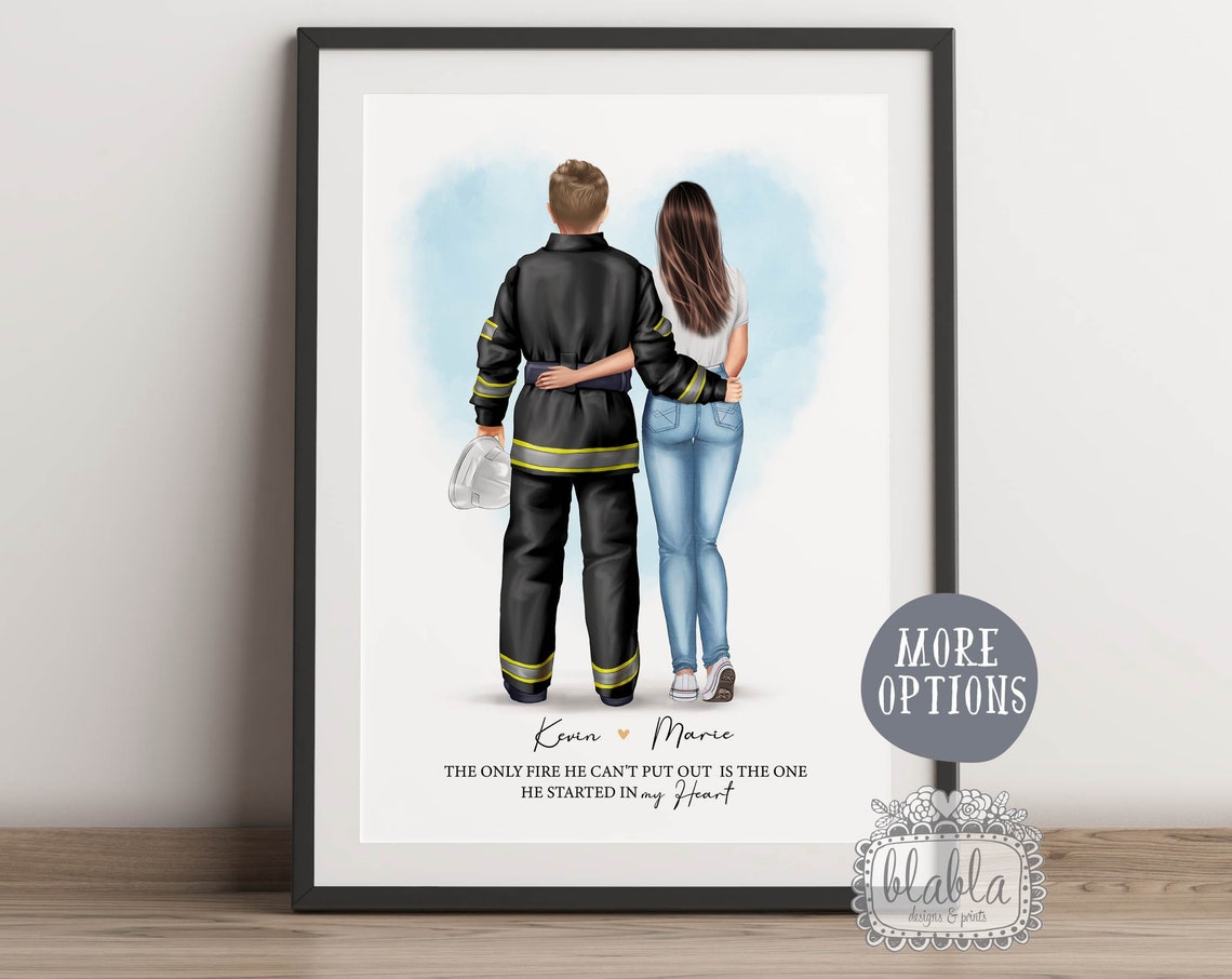 Firefighter Couple The Only Fire He Cannot Put Out Love Wall Poster