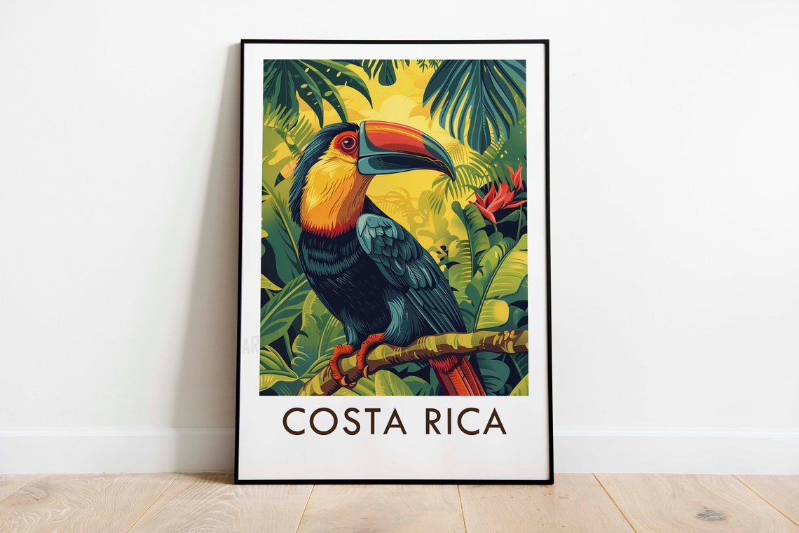 Costa Rica Rainforest Vibrant Colorful Toucan Tropical Bird Poster - Image 3