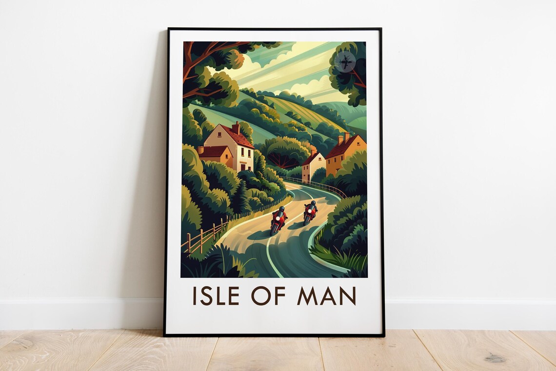 Isle Of Man Vintage Style Travel Poster, Place Decor