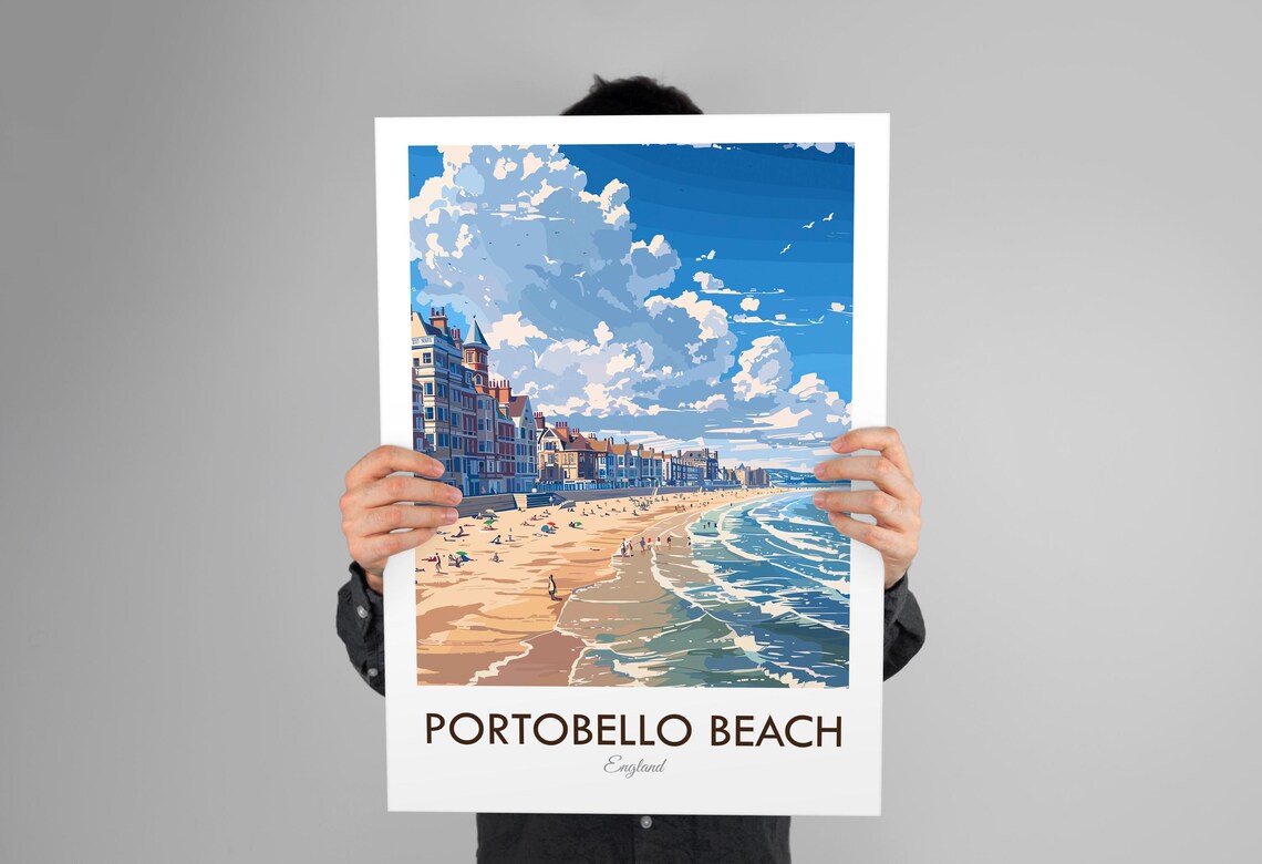 Portobello Beach Scotland Vintage Style Travel Poster - Image 3
