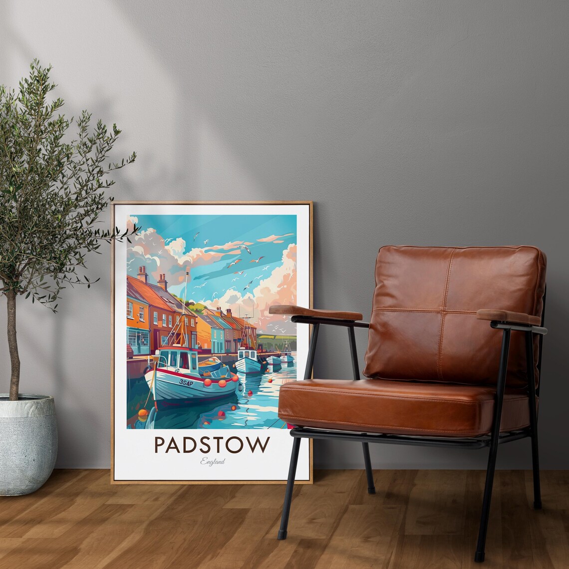 Padstow Cornwall England Vintage Style Travel Poster - Image 2