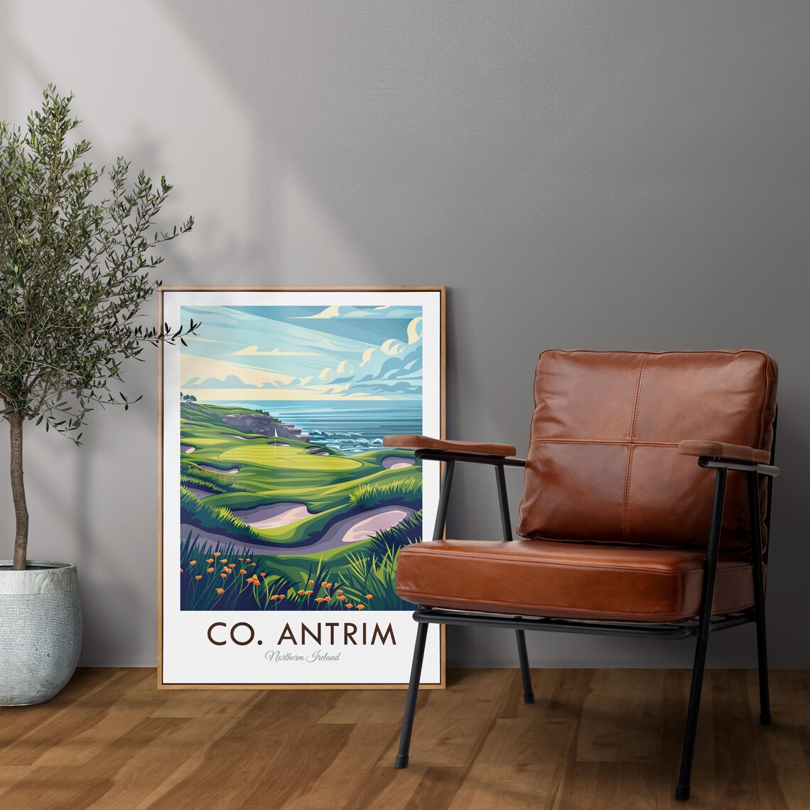 County Antrim Northern Ireland Seaside Coast Fairway Golf Poster - Image 2