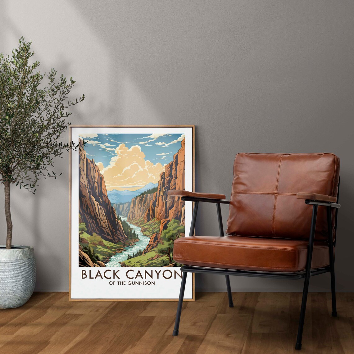Black Canyon of the Gunnison River Gorge Colorado Travel Poster