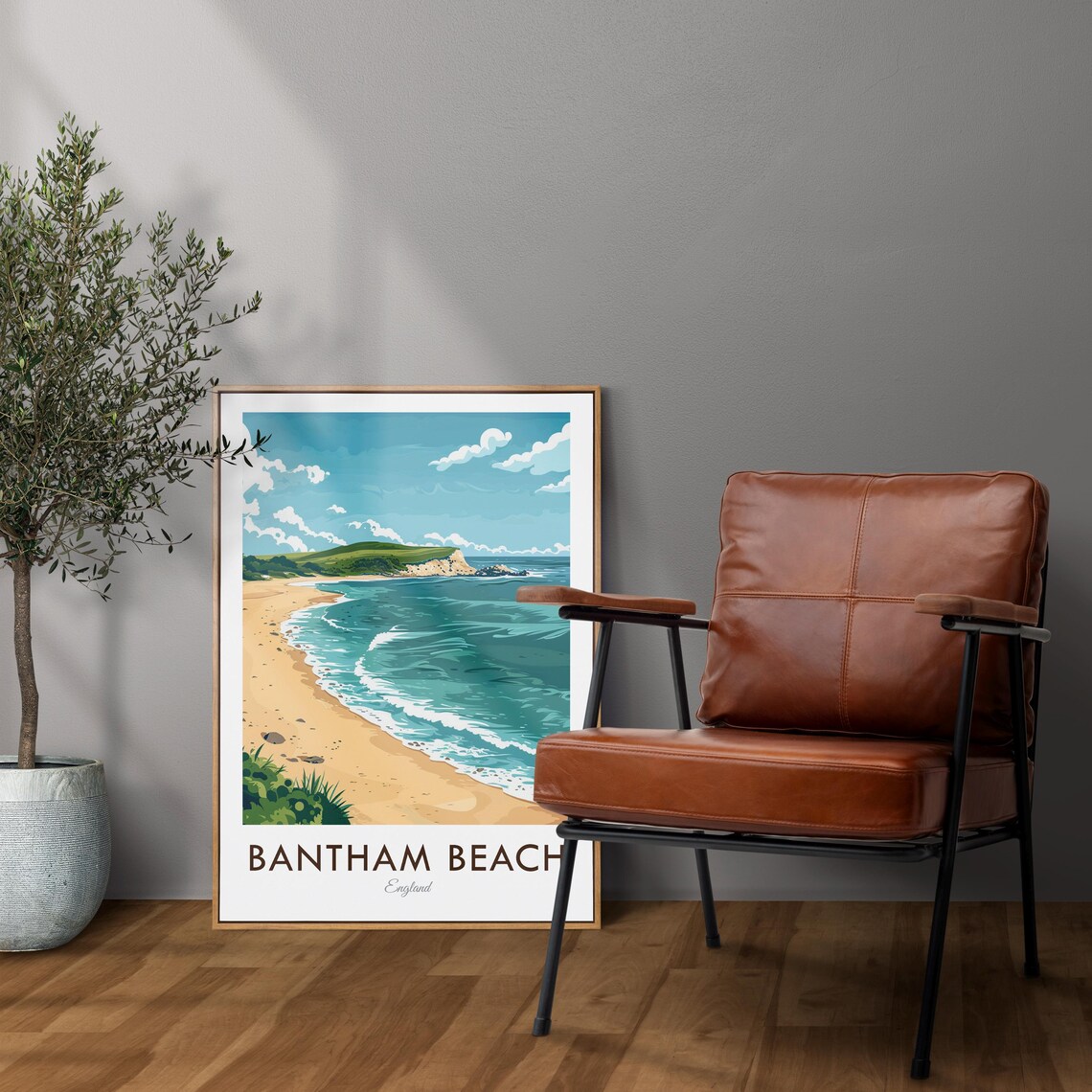 Bantham Beach England Vintage Style Travel Poster - Image 2