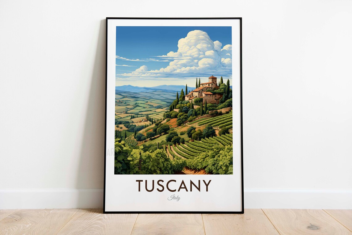 Tuscany Italy Vintage Travel Poster, Home Decor - Image 3