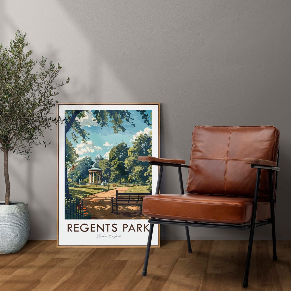 Regents Park London England Pavilion Gardens Bench Pathway Poster