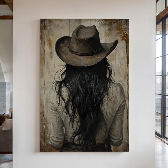 Vintage Cowgirl Western Wall Art Print