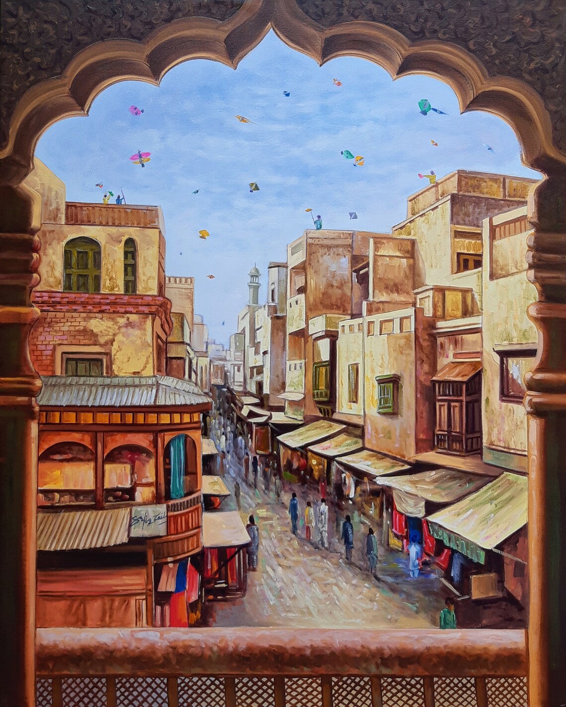 Indian Wall Art, Asian Oil Painting Art Print - Image 3