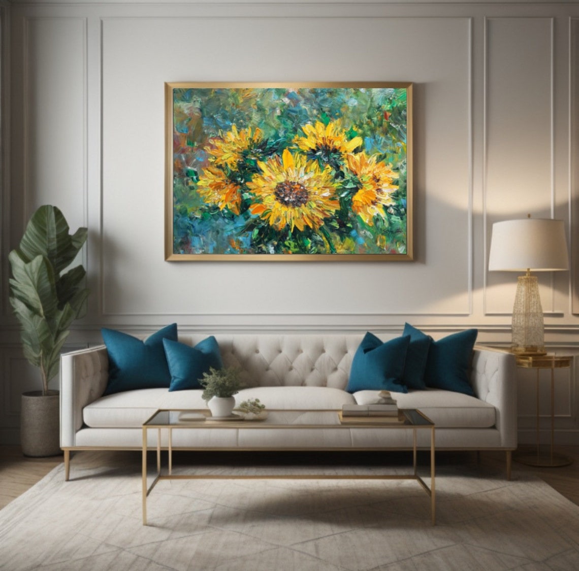 Flower Painting Floral Wall Art Textured Art Oil Painting Boho Wall Art Original Painting Colorful Wall Art House Warming Gifts - Image 2