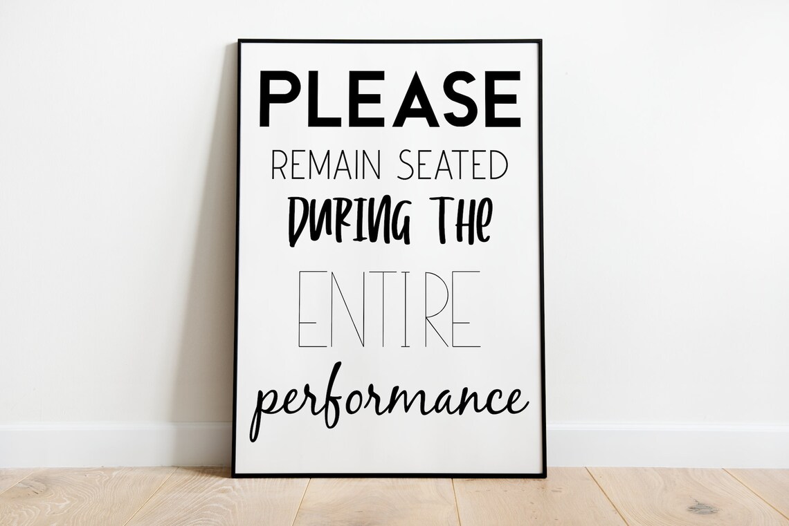 Please Remain Seated Bathroom Humor Art Print