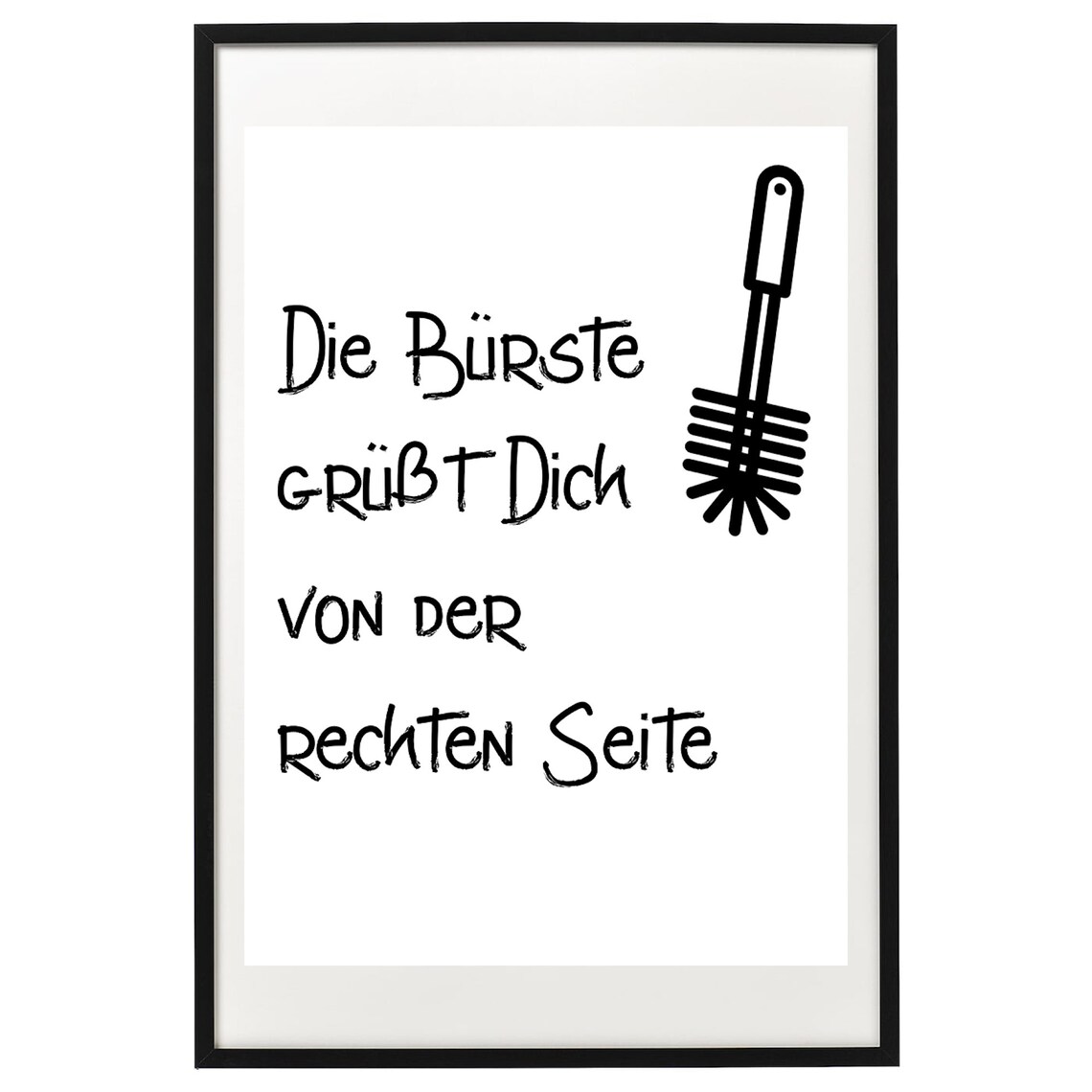 The Brush Greets You From the Right, Funny Bathroom Poster - Image 2