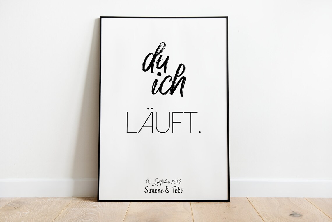 You Me Running Personalized Wedding Gift Art Print