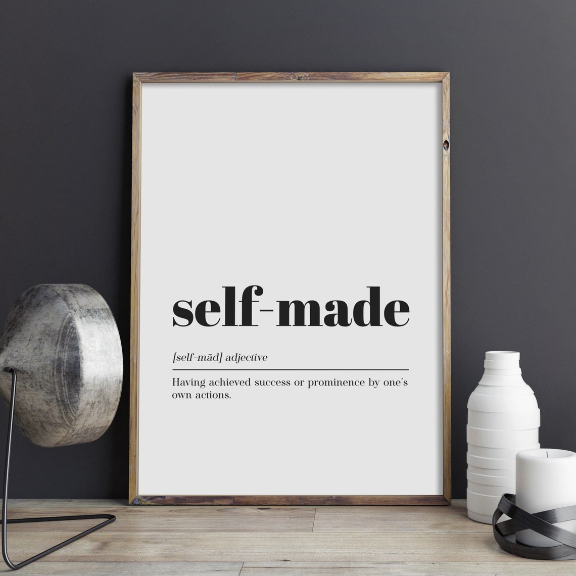 Self Made Definition Dictionary Style Office Quote Typography Print - Image 2