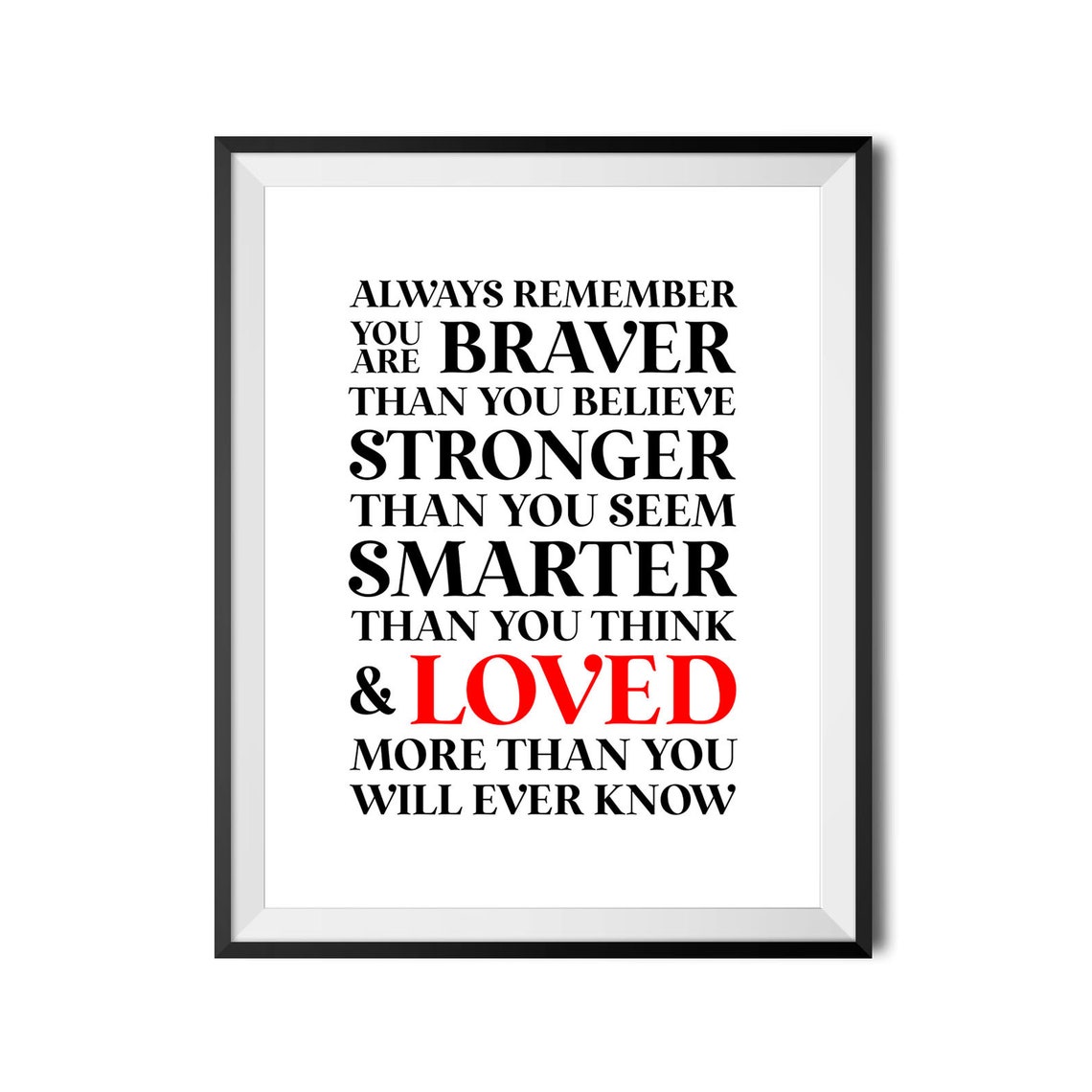 Always Remember You Are Braver Inspirational Kids Quote Poster - Image 4
