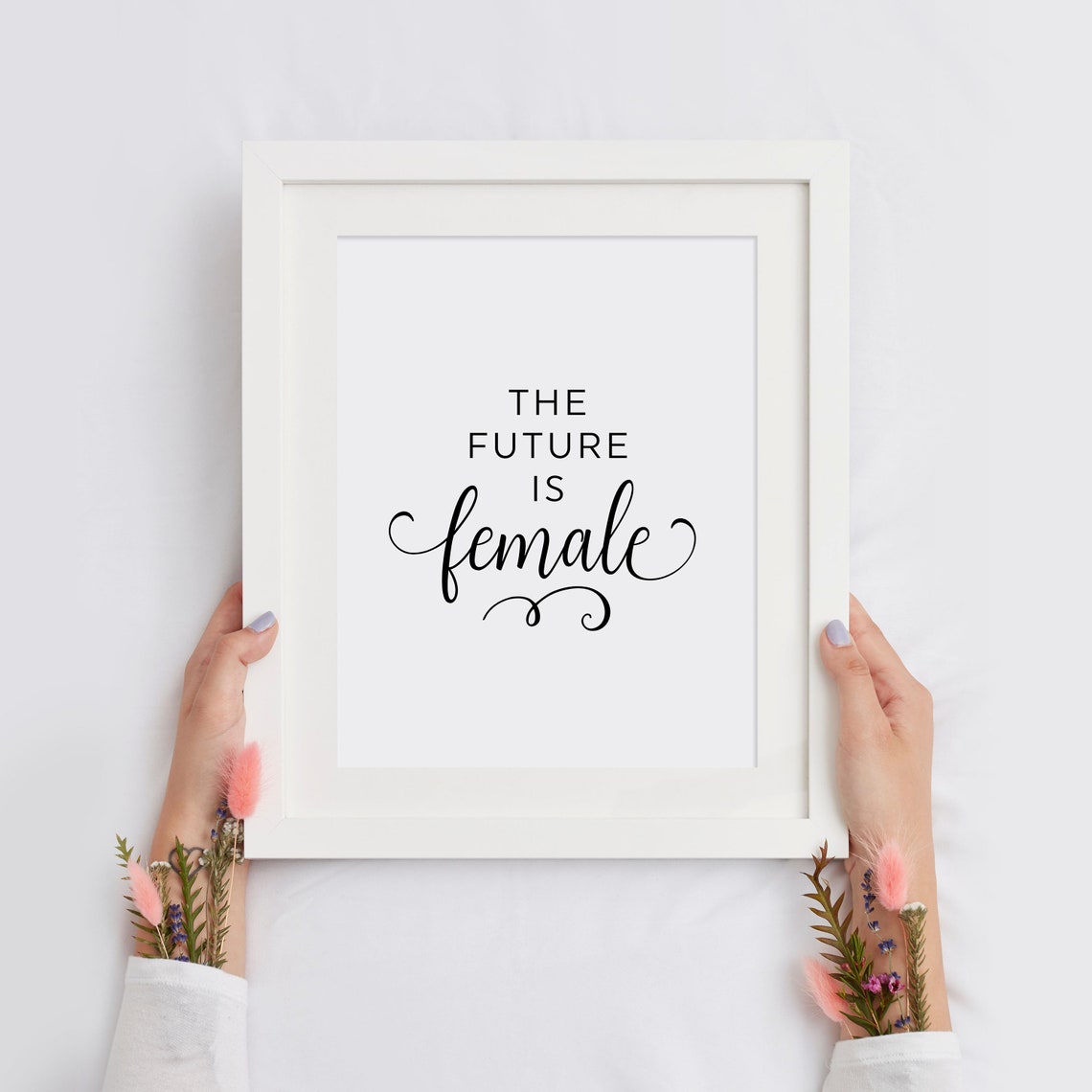 The Future Is Female Feminist Empowerment Script Typography Poster - Image 2