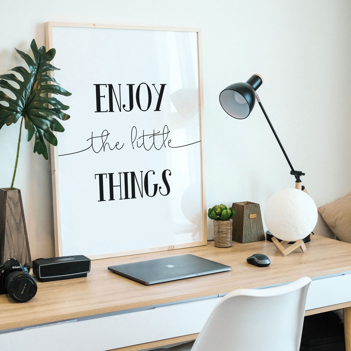 Enjoy The Little Things Serif Script Gratitude Quote Wall Poster - Image 3