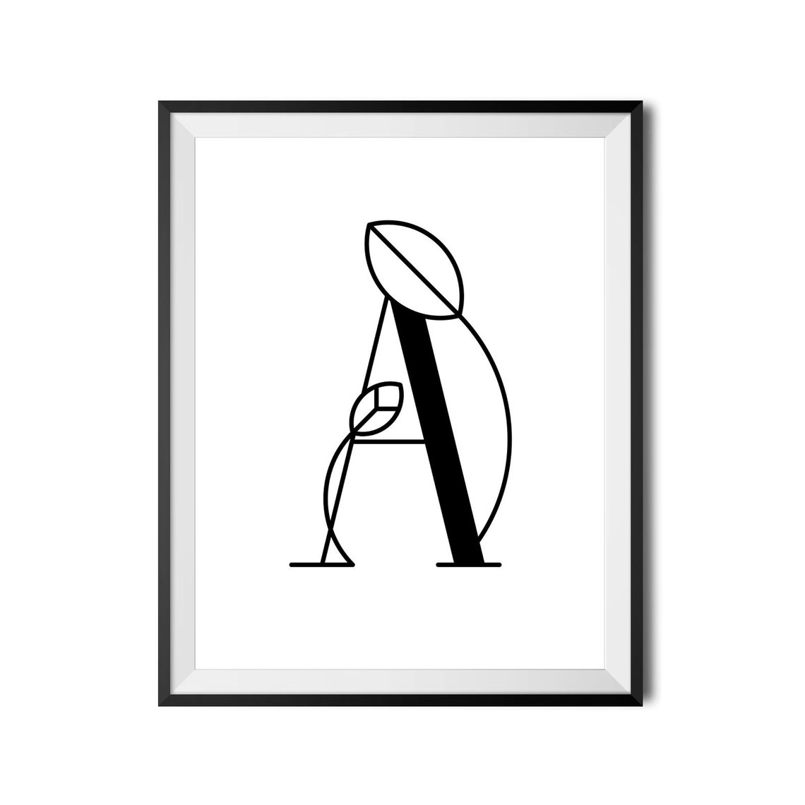 Decorative Letter A Monogram Botanical Initial Typography Poster - Image 4