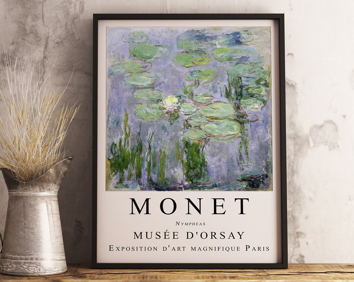 Claude Monet Nympheas Water Lilies Paris Exhibition Art Print - Image 3