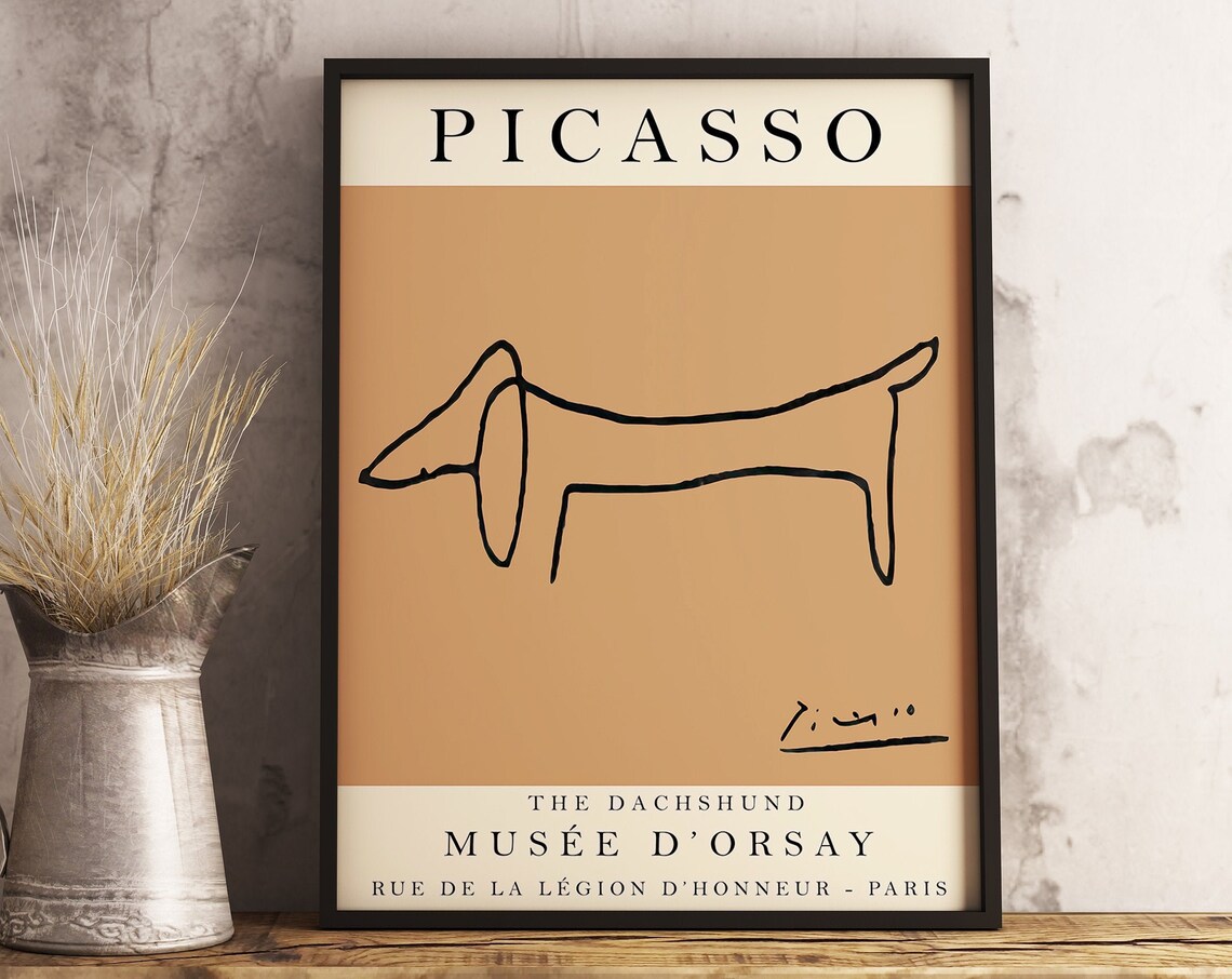 Picasso Exhibition Poster, Vintage Minimalist Dog Art - Image 3