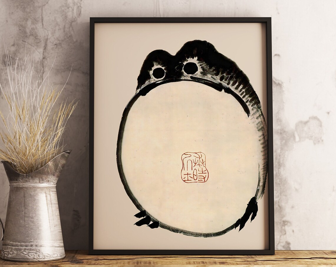 Matsumoto Hoji Japanese Frog Ink Art Minimalist Vintage Poster - Image 3