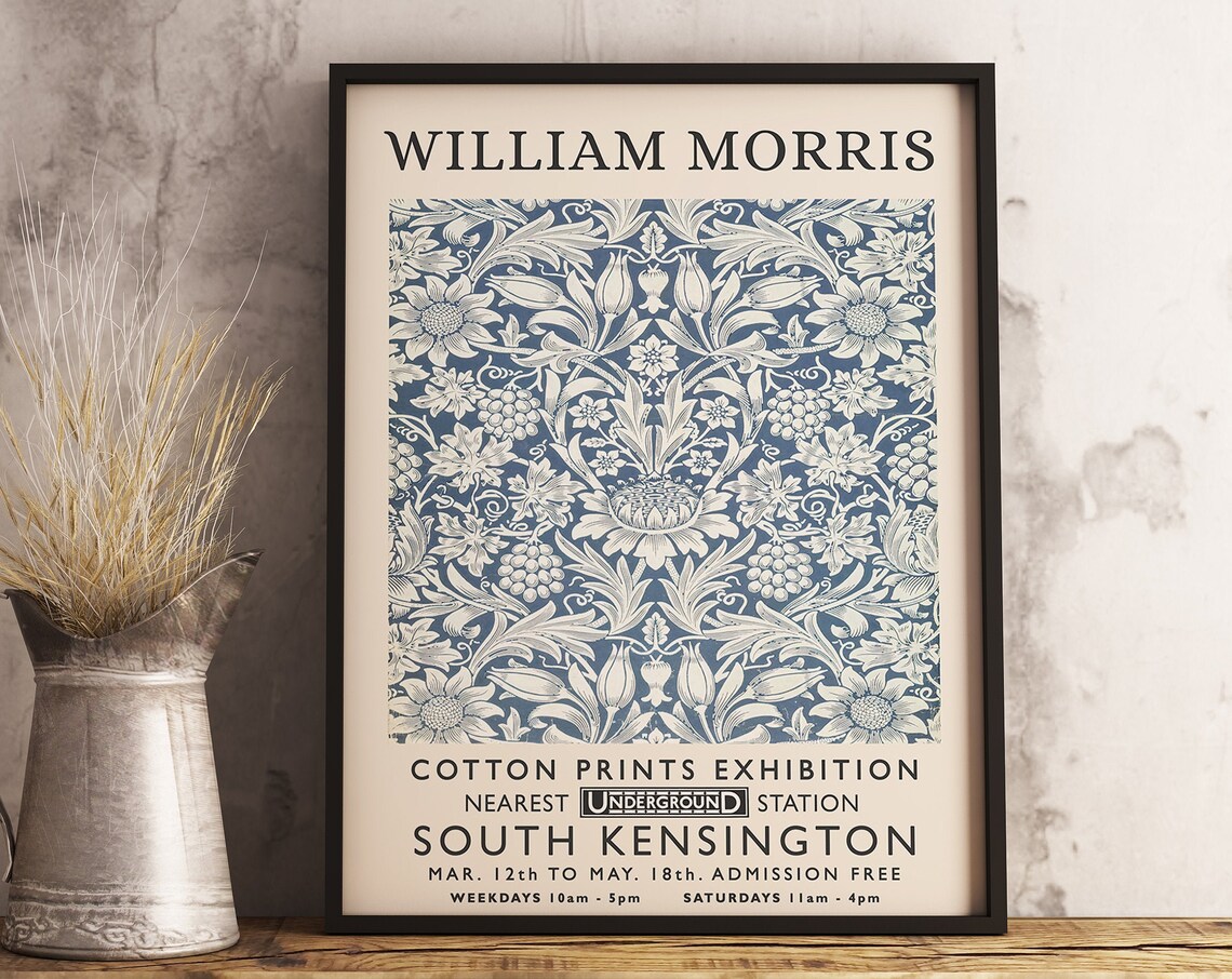 William Morris Exhibition Print, Vintage Textiles Poster - Image 3